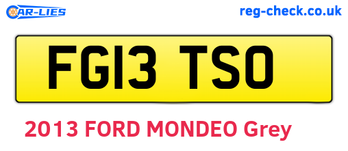 FG13TSO are the vehicle registration plates.