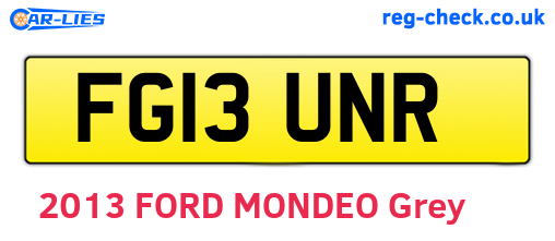 FG13UNR are the vehicle registration plates.