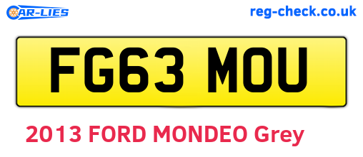FG63MOU are the vehicle registration plates.