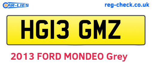 HG13GMZ are the vehicle registration plates.