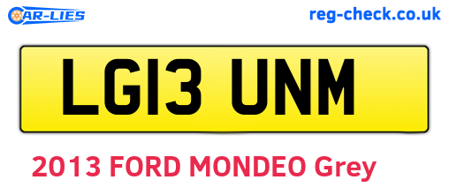LG13UNM are the vehicle registration plates.