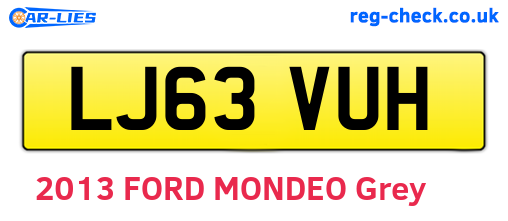 LJ63VUH are the vehicle registration plates.