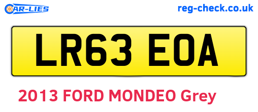 LR63EOA are the vehicle registration plates.