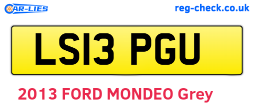 LS13PGU are the vehicle registration plates.