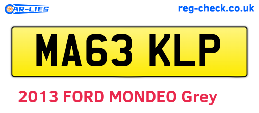 MA63KLP are the vehicle registration plates.