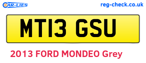 MT13GSU are the vehicle registration plates.
