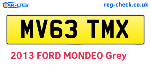MV63TMX are the vehicle registration plates.