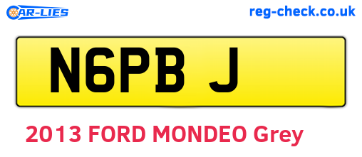 N6PBJ are the vehicle registration plates.