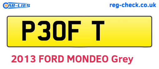 P3OFT are the vehicle registration plates.