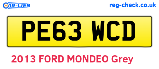 PE63WCD are the vehicle registration plates.