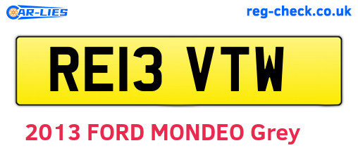 RE13VTW are the vehicle registration plates.