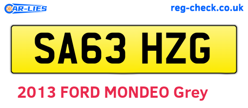 SA63HZG are the vehicle registration plates.