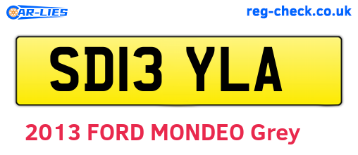 SD13YLA are the vehicle registration plates.