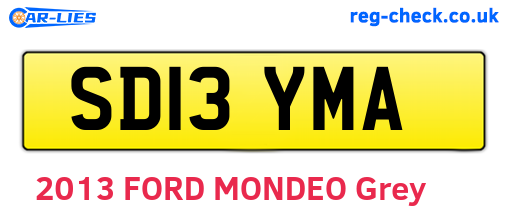 SD13YMA are the vehicle registration plates.