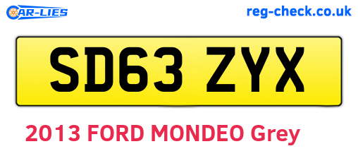 SD63ZYX are the vehicle registration plates.