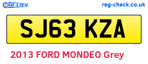 SJ63KZA are the vehicle registration plates.