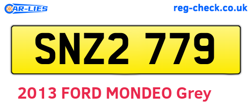 SNZ2779 are the vehicle registration plates.
