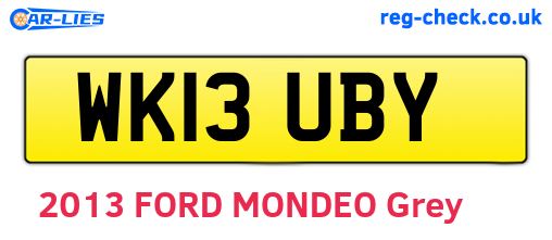 WK13UBY are the vehicle registration plates.