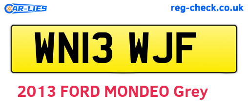 WN13WJF are the vehicle registration plates.