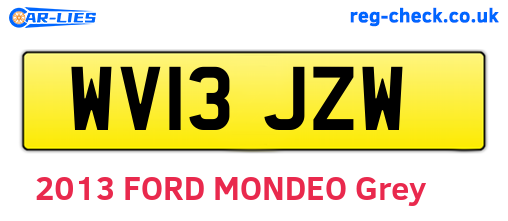 WV13JZW are the vehicle registration plates.