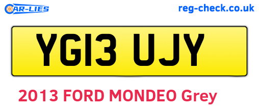 YG13UJY are the vehicle registration plates.