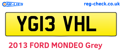 YG13VHL are the vehicle registration plates.