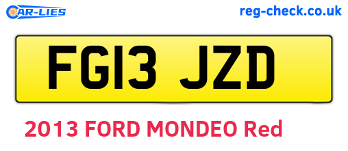 FG13JZD are the vehicle registration plates.