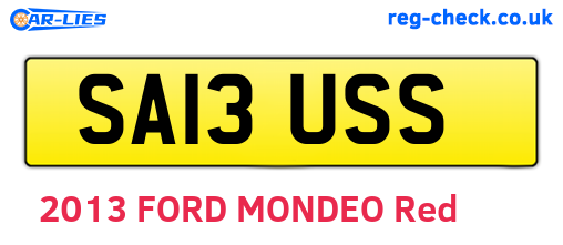 SA13USS are the vehicle registration plates.