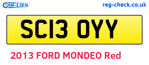 SC13OYY are the vehicle registration plates.