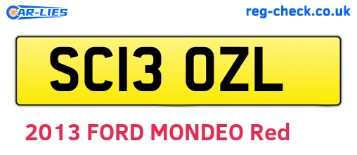 SC13OZL are the vehicle registration plates.