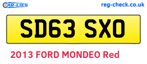 SD63SXO are the vehicle registration plates.