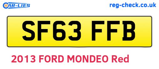 SF63FFB are the vehicle registration plates.