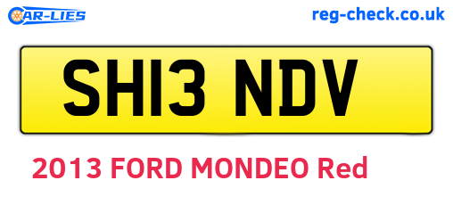 SH13NDV are the vehicle registration plates.