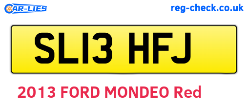 SL13HFJ are the vehicle registration plates.