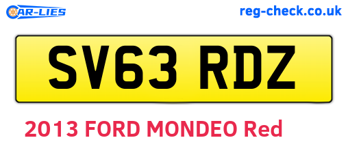 SV63RDZ are the vehicle registration plates.