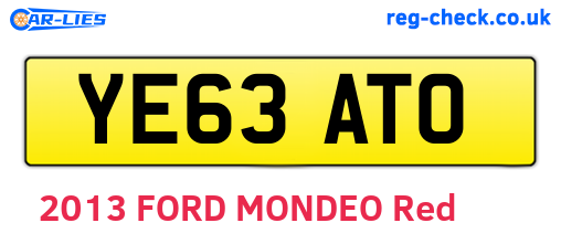 YE63ATO are the vehicle registration plates.