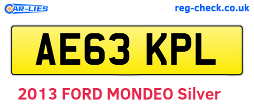 AE63KPL are the vehicle registration plates.