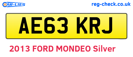 AE63KRJ are the vehicle registration plates.