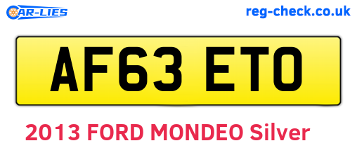 AF63ETO are the vehicle registration plates.