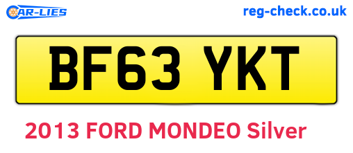 BF63YKT are the vehicle registration plates.
