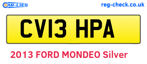 CV13HPA are the vehicle registration plates.