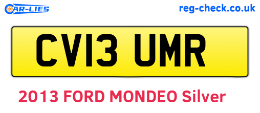 CV13UMR are the vehicle registration plates.