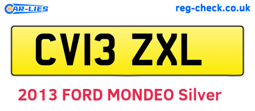 CV13ZXL are the vehicle registration plates.