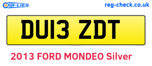 DU13ZDT are the vehicle registration plates.