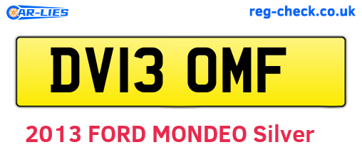 DV13OMF are the vehicle registration plates.