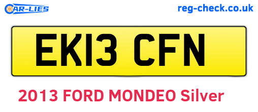 EK13CFN are the vehicle registration plates.