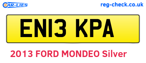 EN13KPA are the vehicle registration plates.