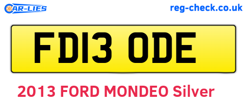 FD13ODE are the vehicle registration plates.