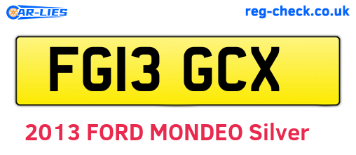FG13GCX are the vehicle registration plates.
