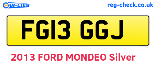 FG13GGJ are the vehicle registration plates.